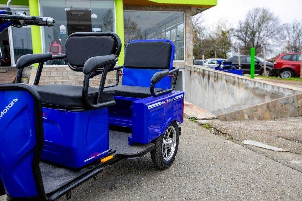 Електрическа Двуместна Триколка CARGO LUX 1500W - BLUE