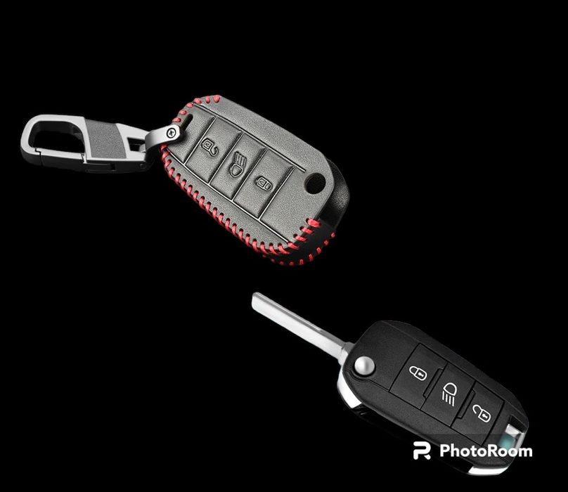 Кожен калъф за ключ Peugeot 3008,508,2008,4008,5008 Citroen C4 C5 Opel