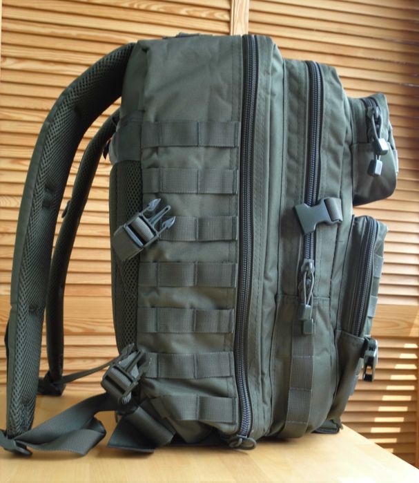 RUCSAC MILITAR MIL-TEC - Ghiozdan Tactic Asalt pentru Armata Vanatoare Camping Pescuit Vanatoare Outdoor - Bretele Ergonomice - Oliv - SKU 14002201