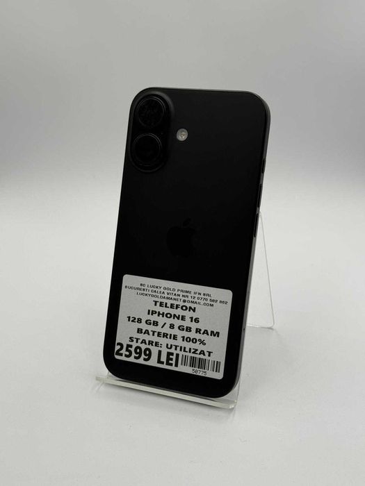 Iphone 16 / 128 GB 100% BAT / Factura / Garantie #50775