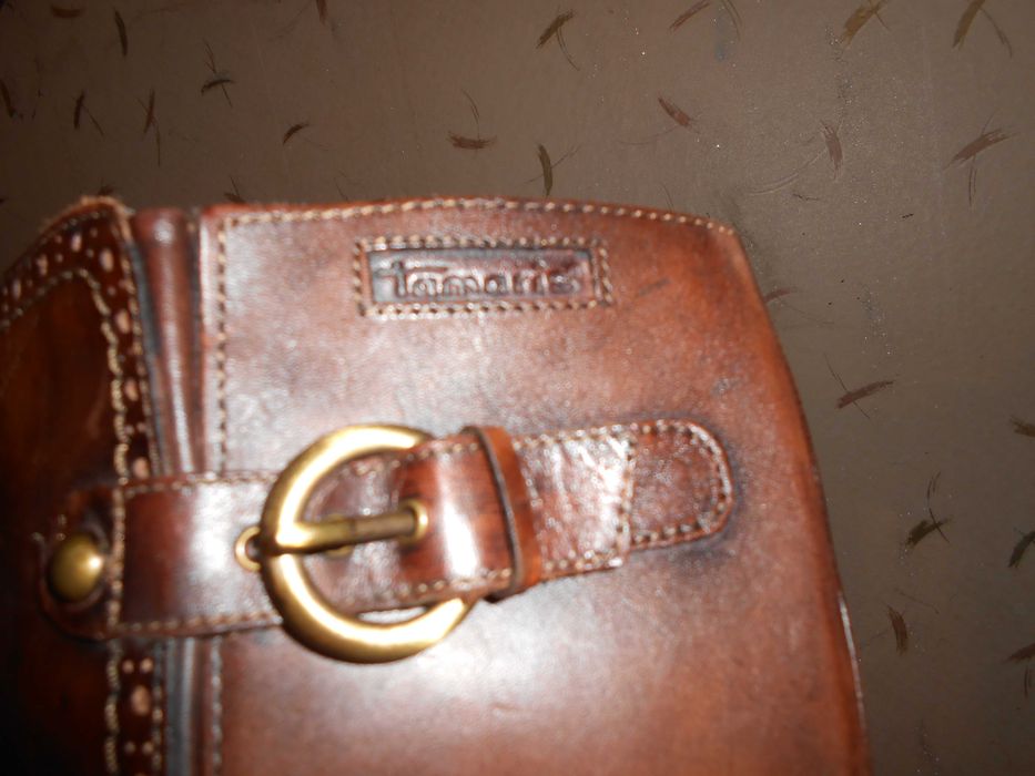 дамски ботуши''tamaris''№38.два цвята.екстра шпиц.подплата.detmold .