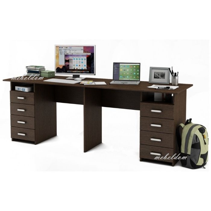 Бюро 208см. за двама със 8 чекмеджета(код-1116)