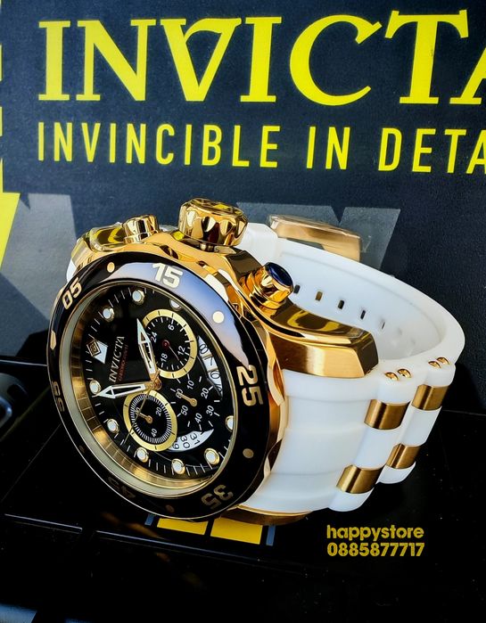часовник INVICTA Pro Diver SCUBA white Gold 48 mm, Инвикта нов