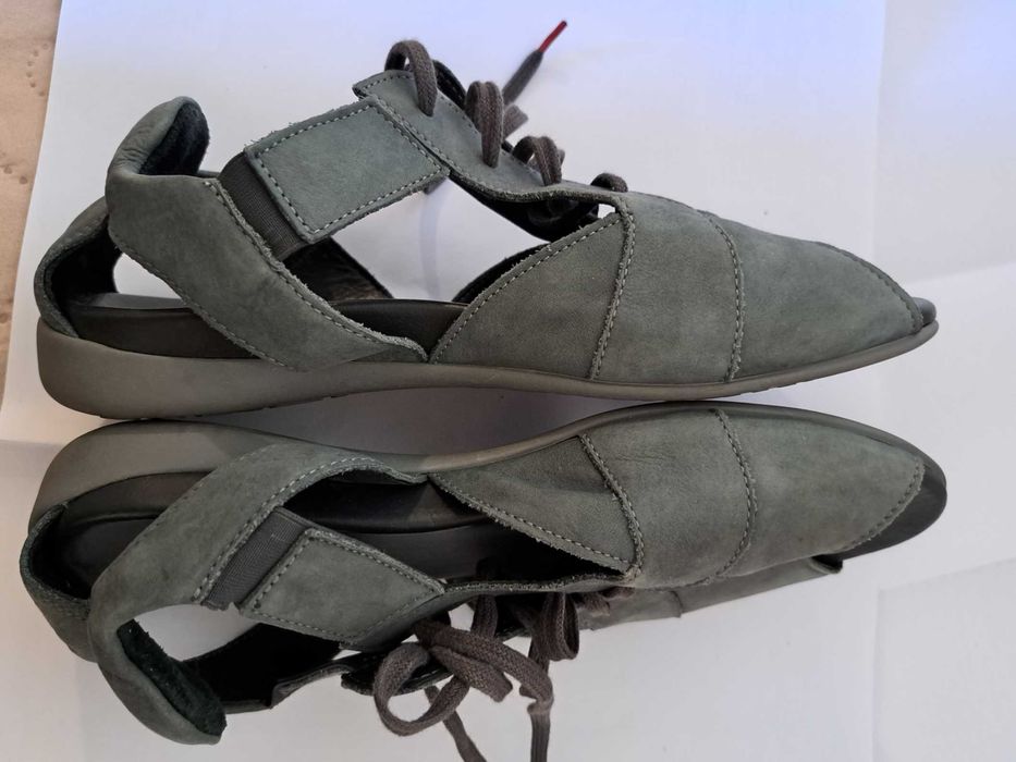 Сандали зелени Think  №38, естествен велур