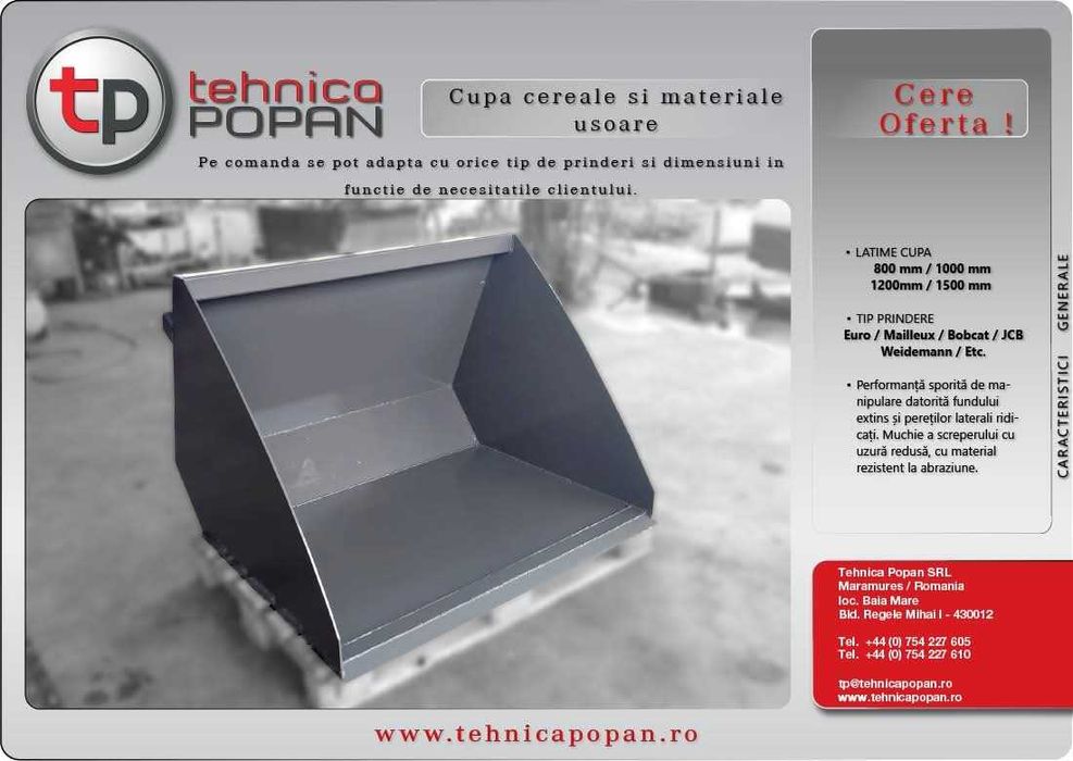 Cupă cereale și materiale ușoare 0.8 - 1.8 m