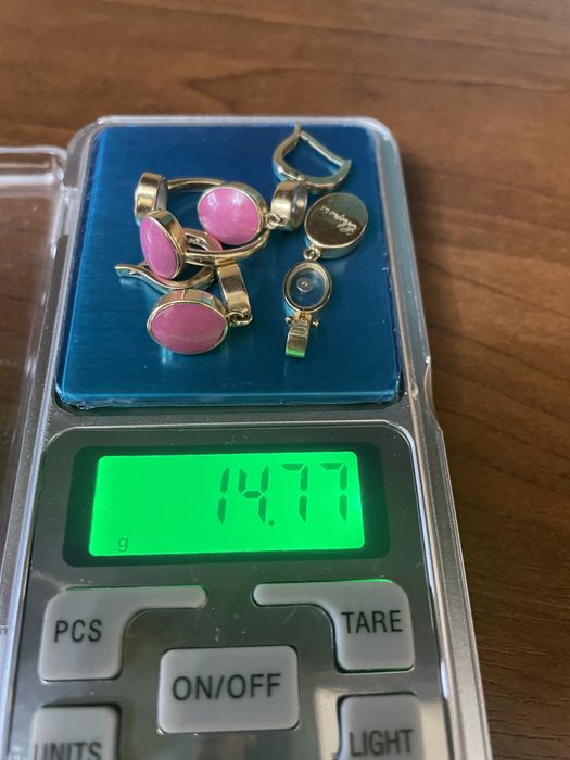 Золотой набор 585 пробы (серьги, кольцо, подвеска)