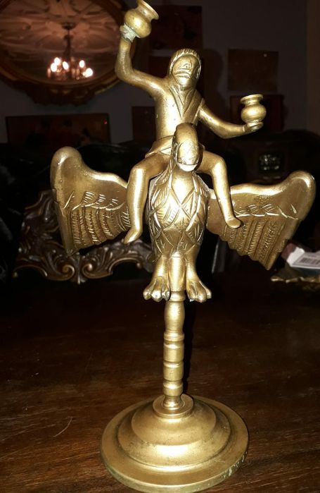 Statuie bronz,vintage, cu tematica interesanta, din colectia proprie!
