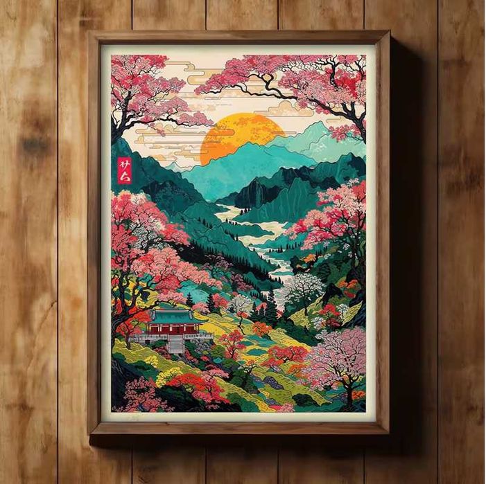 Платно/принт /Японски пейзаж/ без рамка/  30 /40 см.