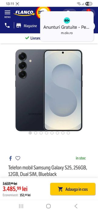 Telefon Samsung S 25 , 256  GB OFERTĂ