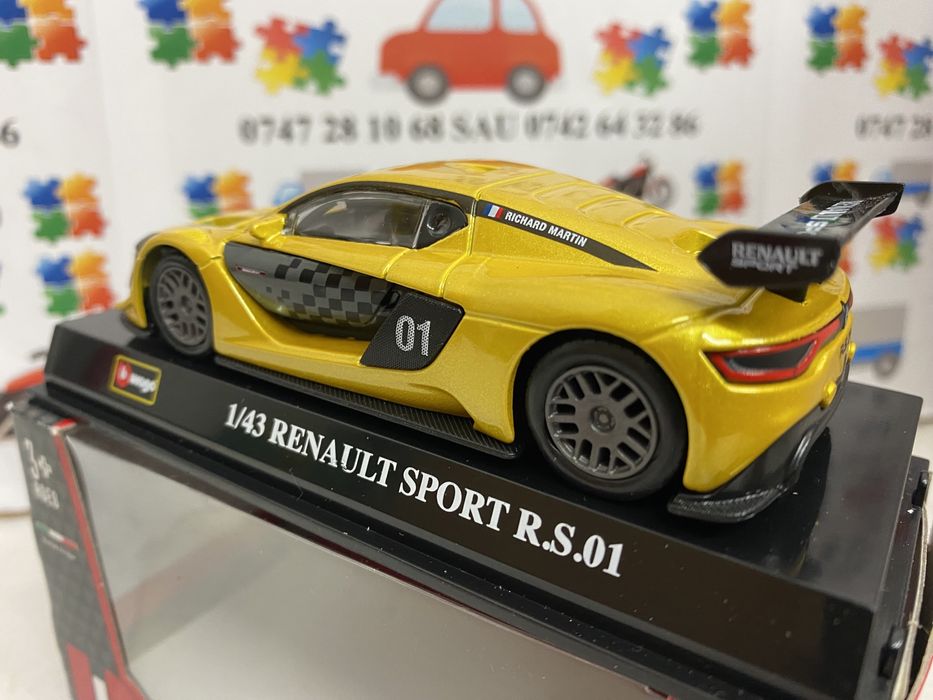Bburago RENAULT SPORT RS galben machetă auto Rally scara 1:43
