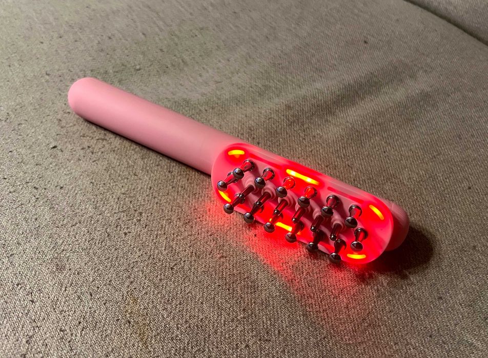 Aparat masaj facial EMS microcurent LED rosu JMMG