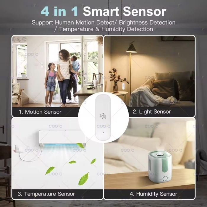 Multi senzor Smart zigbie. Mișcare, temperatura, umiditate și lumina.