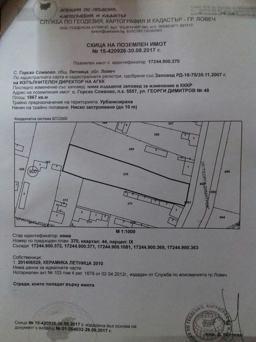 УПИ в с.горско сливово обл.ловеч