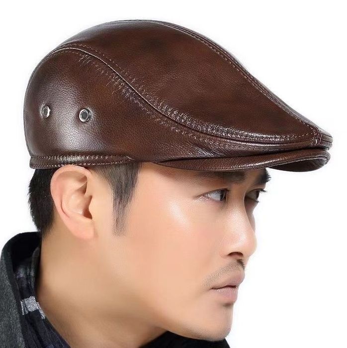 Мужская кепка шапка козырек из натуральной кожи мужской табий кожа хак