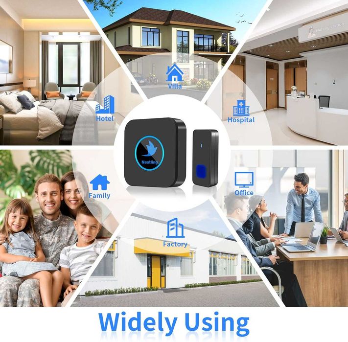 Безжичен звънец Nestling 300 метра, 55 мелодии