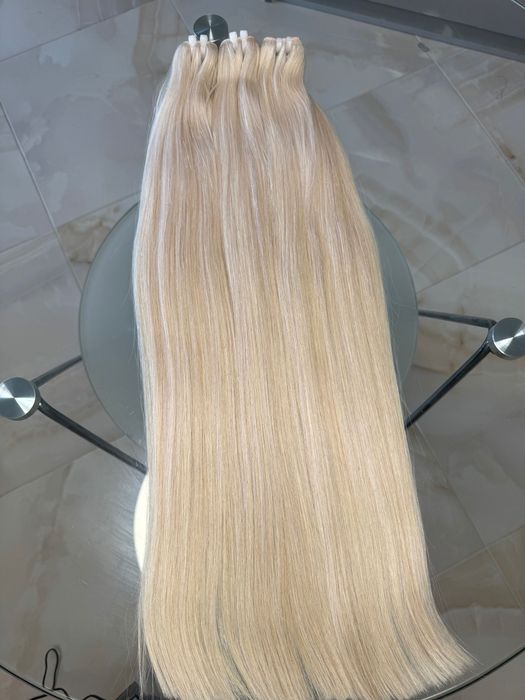 100% естествена виетнамска коса – двойно изтеглена. Руса