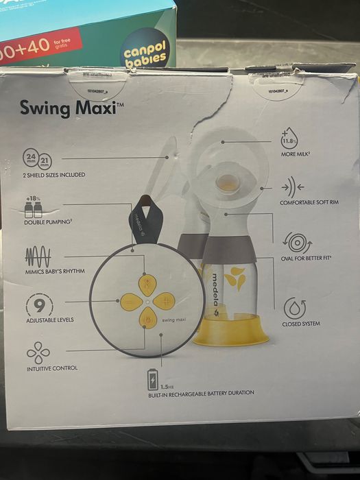 Ел. двойна помпа за кърма Medela Maxi Swing + подарък подл за кърмачки