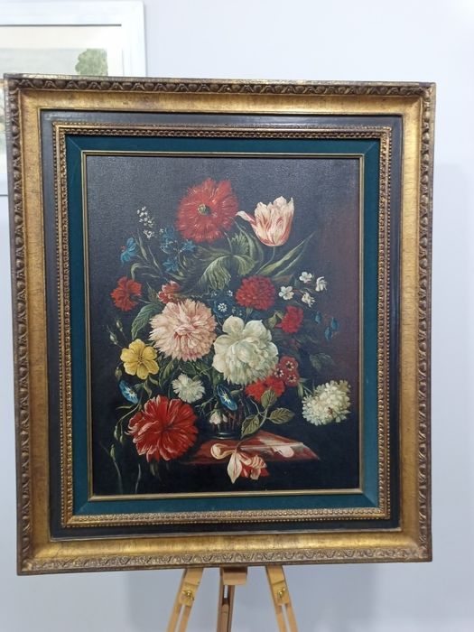 Бароков натюрморт 70х81см в рамка с истинска позлата (Gold Leaf)