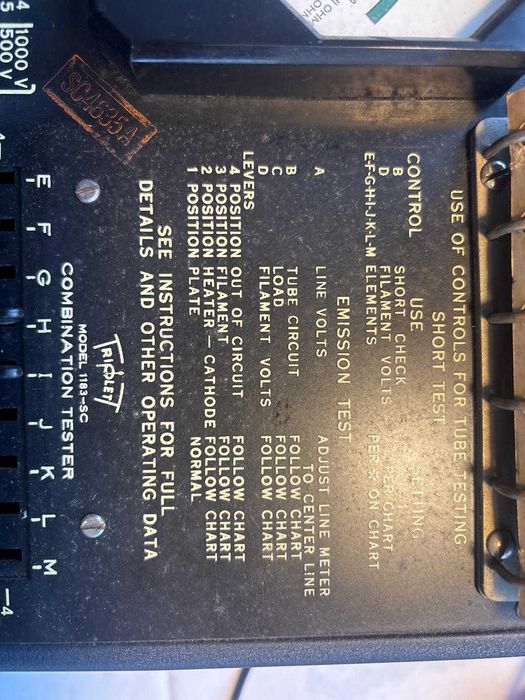Catometru / Tube Tester TRIPLET 1183-SC – model militar (USA)