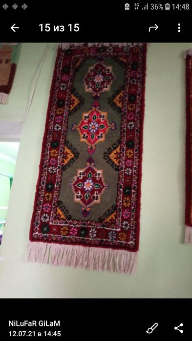 Гилам совга.  (Подарок.) Кулда тукилади. Хар хил размер.