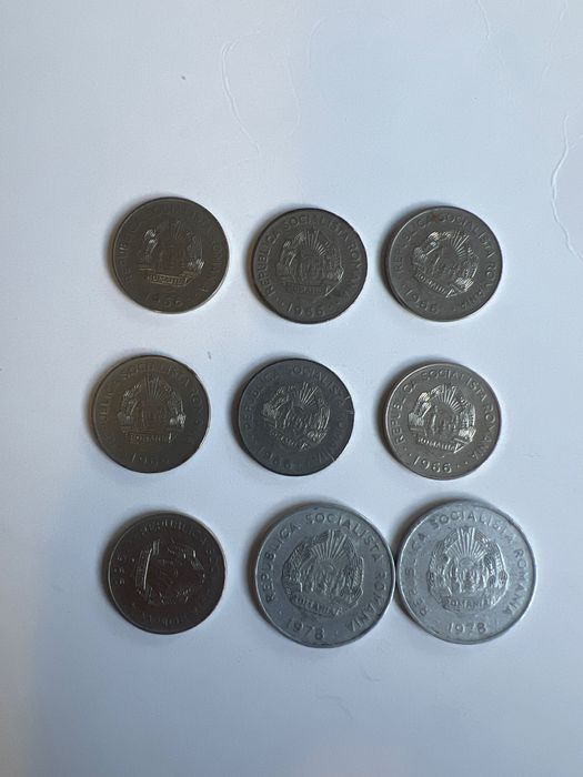 Лот румънски  монети 1 leu 1966 и 5 leu 1978, 50 bandi 2009