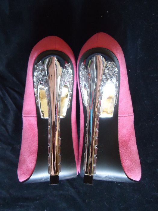 Pantofi stiletto toc cui 13 cm cristale Swarovski In Vogue roz