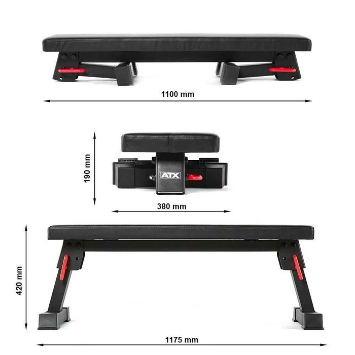 Права Сгъваема Пейка ATX Foldable Flat Bench, Фитнес Лежанки
