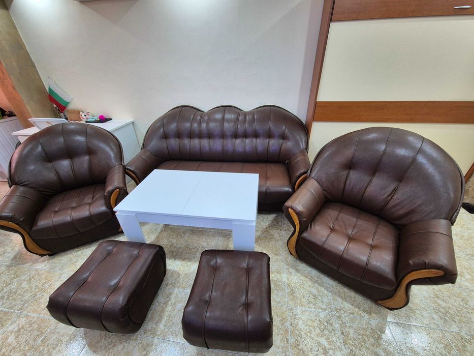 Холна гарнитура от изкуствена кожа