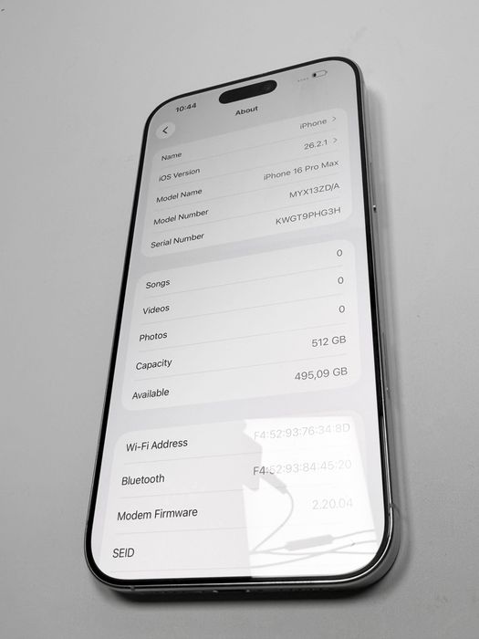 НОВ! Apple iPhone 16 Pro Max White Titanium 512ГБ