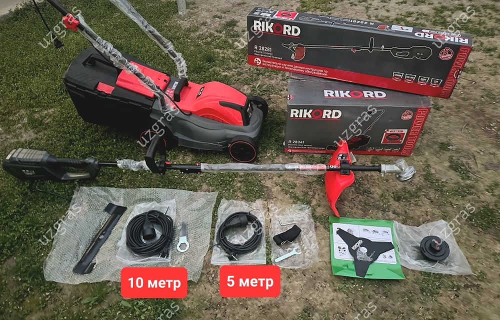 Gazonakasilka RIKORD 1600W + trimmer 1200W + доставка по город Ташкент
