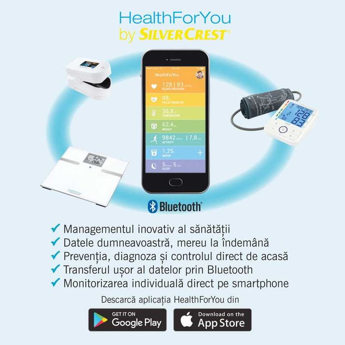 Tensiometru SILVERCREST cu BLUETOOTH, NOU, produs Germania