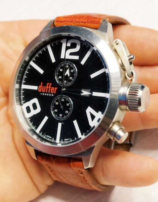 Ceas cronograf bărbătesc Duffer of London, cu dată și curea din piele