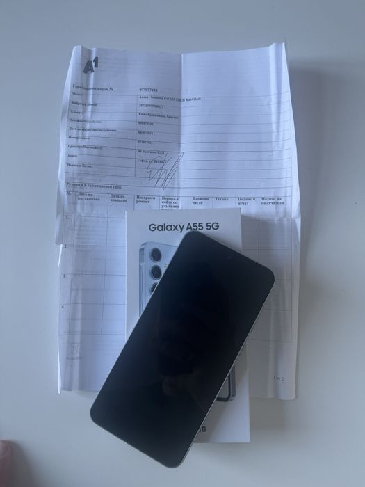 КАТО НОВ!!! Продавам Galaxy a55 128gb БЯЛ