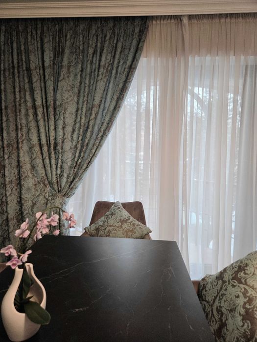 Draperii brovart superbe maro cu turcoaz