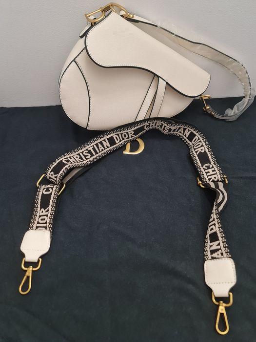 Geanta dior Saddle alba