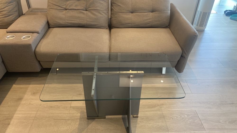 Vand masa  cafea metal si sticla design unic