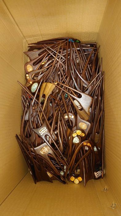 700бр / Дървени фуркети за коса на едро