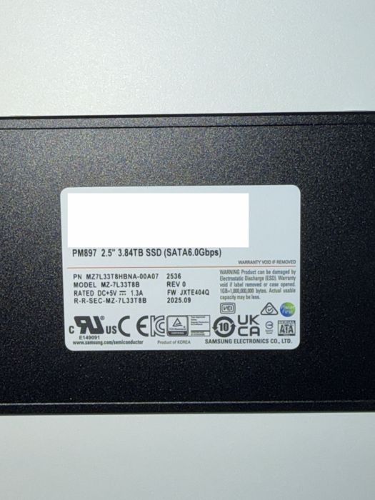 SSD Samsung PM897 3.84TB SATA2.5Enterprise