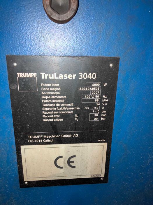Vand TRUMPF TruLaser 3040 URGENT !!!