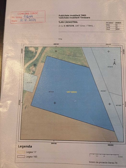 Teren de 12 100 mp, FS=124 ml in Giroc
