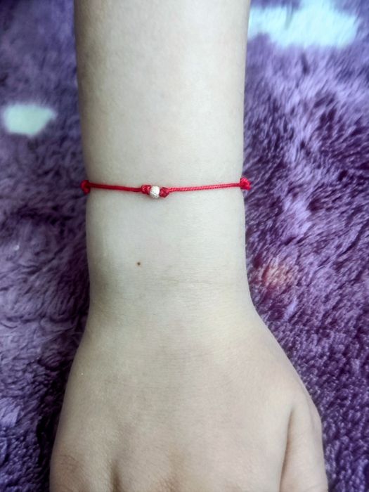 Brățară reglabila handmade cu o bila de argint placata cu aur roz de 14 k stardust pentru copii sau pentru adulți