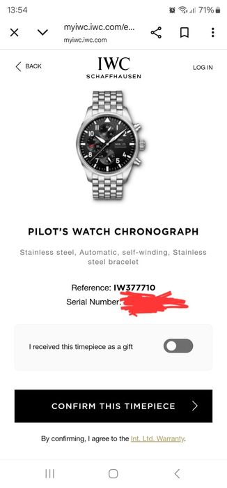 Ceas IWC Schaffhausen Pilot nu omega tudor rolex zenith