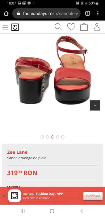 Sandale  noi rosii din piele marimea 40