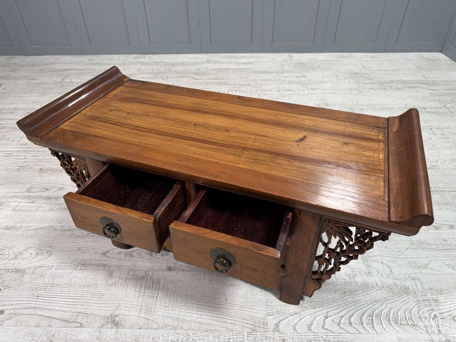 Китайски, конзолен шкаф, масив, дърворезба Д1044