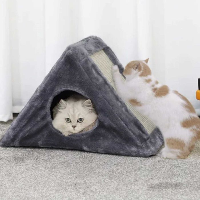 Ansamblu de joaca pisici multifunctional stalp zgariat si culcus 2in1