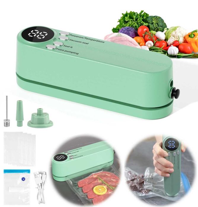 НОВ! Преносим вакуумен уред 3 в 1 за твърди и течни храни