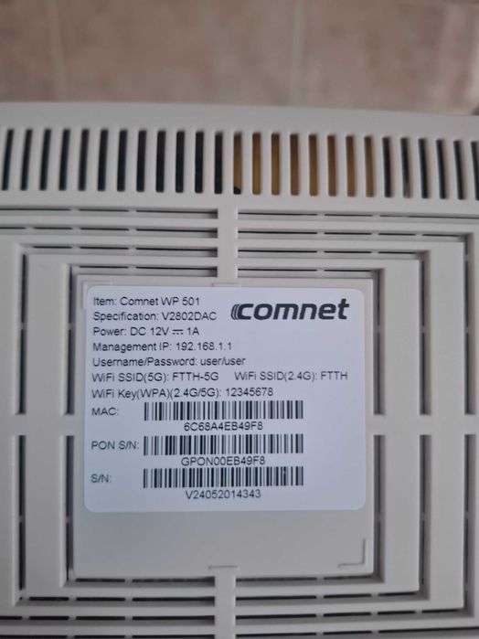 Вай-Фай роутер COMNET для GPON 2.4G/5G Двух Диапазонный V2802DAC V-SOL