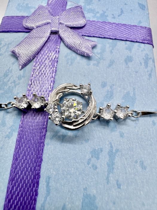 Сребърна гривна с мойсанит (Диамант) 0.5 карата