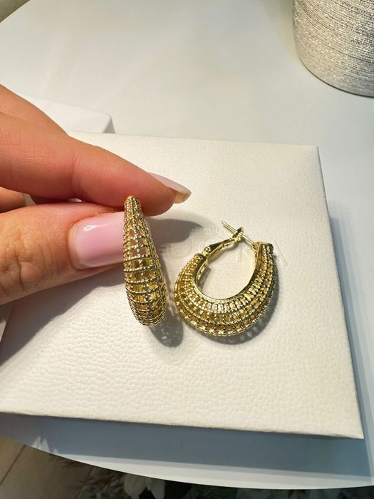 Cercei placați cu aur de 14k