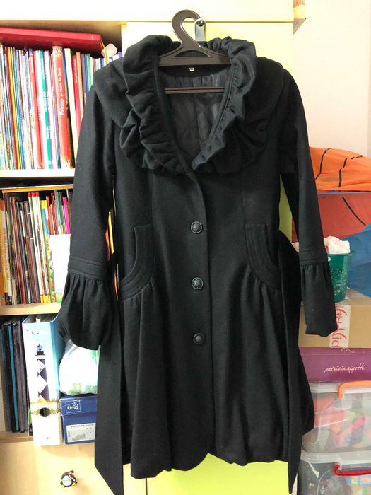 Haina dama eleganta, neagra, buclata, de Moda Lux + Cadou